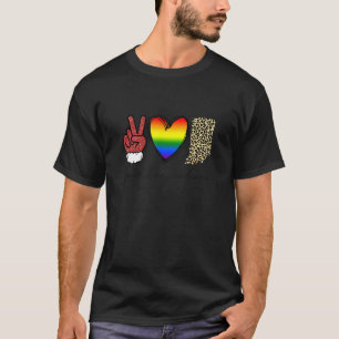 Camiseta Leopard Peace Love Indiana Heart Lgbt Pride Cristo