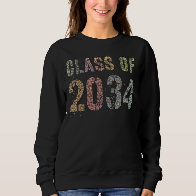 Camiseta Leopard Print Class De 2034 Future Graduation Good (Frente)