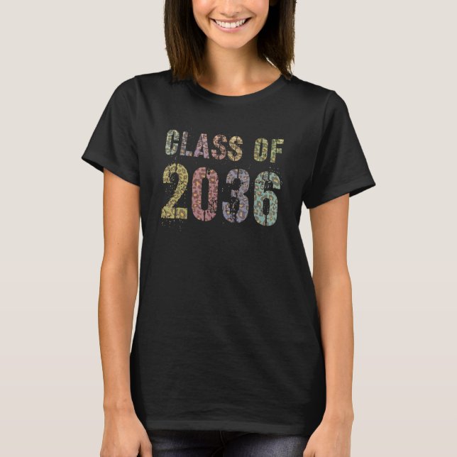 Camiseta Leopard Print Class De 2036 Future Graduation Good (Frente)