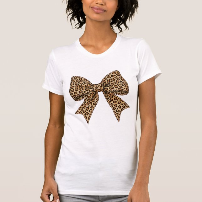 Camiseta Leopard Print Coquette Bow PNG  (Frente)