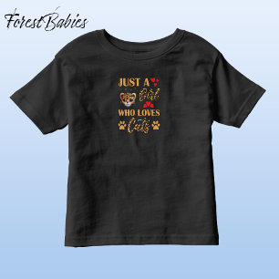 Camiseta Leopard Print Font, Menina Que Ama Gatos 🐆 Animai