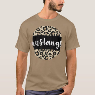 Camiseta Leopard Print Mustangs Team Mascot School Spirit G