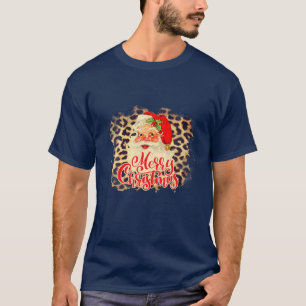 Camiseta Leopard Print Vintage 70S Papais noeis Feliz Natal