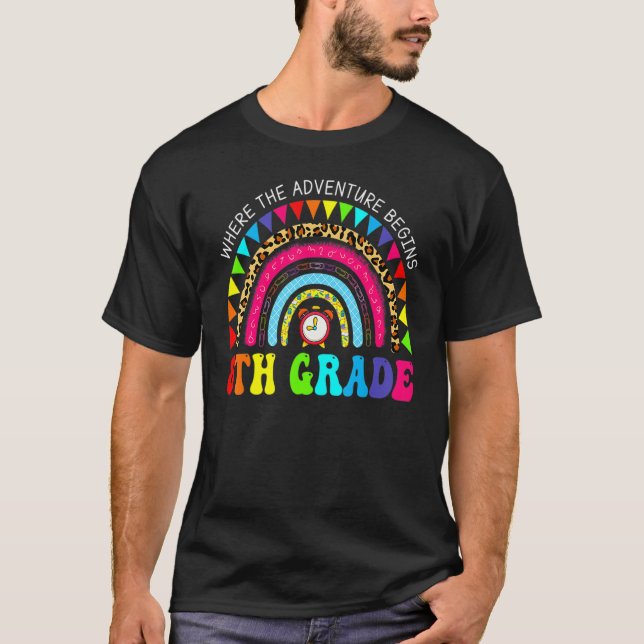 Camiseta Leopard Rainbow 8º Grau Onde Começa A Aventura (Frente)