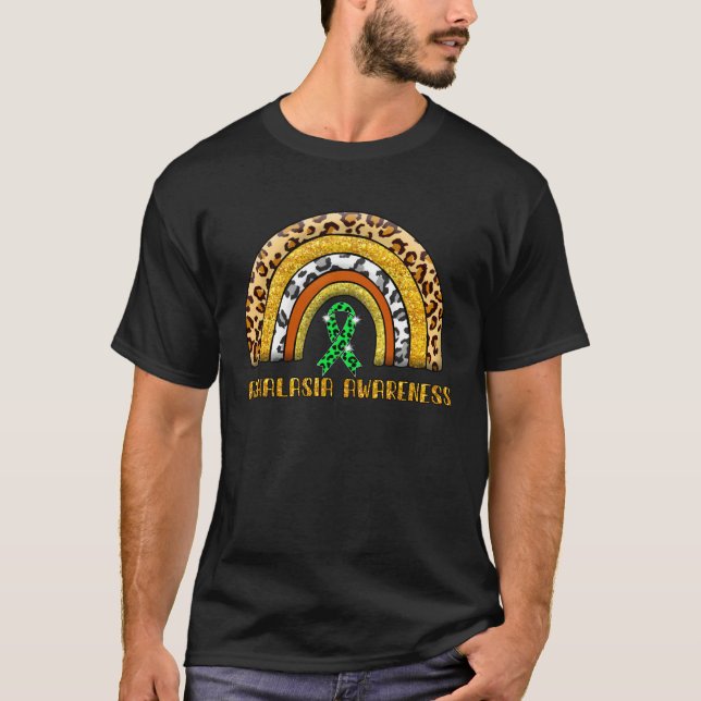 Camiseta Leopard Rainbow Achalasia Warrior (Frente)