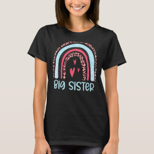 Camiseta Leopard Rainbow Big Sister Anunciando Crianças Men