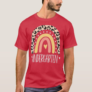 Camiseta Leopard Rainbow Day Of School 2022 Kindergart
