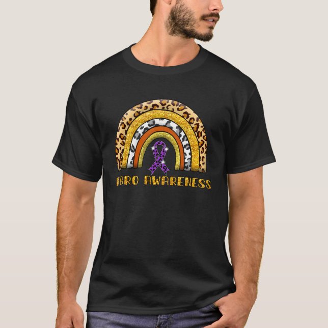 Camiseta Leopard Rainbow Fibro Warrior (Frente)
