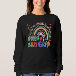 Camiseta Leopard Rainbow Hello 3rd Grade Teacher  Back To S