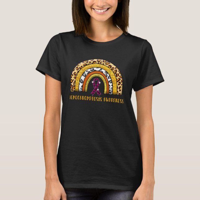 Camiseta Leopard Rainbow Hemochromatosis Warrior (Frente)