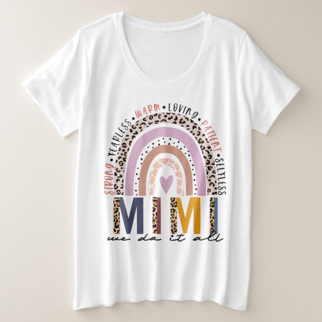 Camiseta Leopard Rainbow Mimi Life, abençoado Mimi (Frente do Design)