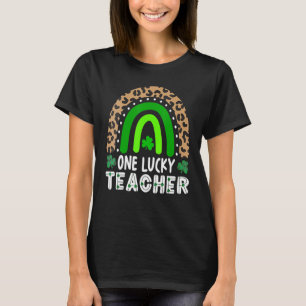 Camiseta Leopard Rainbow One Lucky Kinder Professora Rua Pa