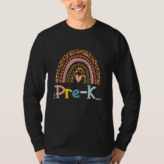 Camiseta Leopard Rainbow Pre K Onde Começa A Aventura (Frente)
