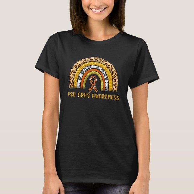 Camiseta Leopard Rainbow RSD Warrior CRPS (Frente)