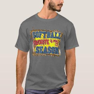 Camiseta Leopard Softball É Minha Época Favorita De Amor Es