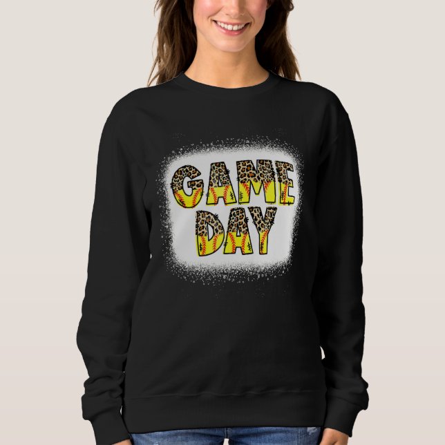 Camiseta Leopard Softball Game Day Vibes Softball Mãe Softb (Frente)