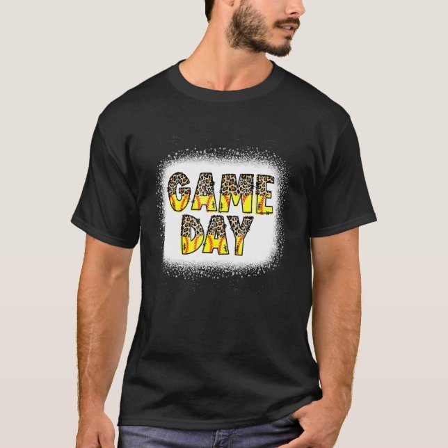 Camiseta Leopard Softball Game Day Vibes Softball Mãe Softb (Frente)