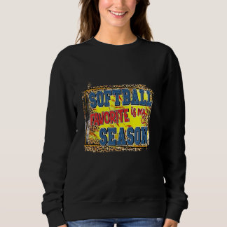 Camiseta Leopard Softball Is My Favorite Season Sports