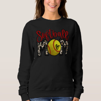 Camiseta Leopard Softball Mãe Jogo de Softball Vibes Mothe