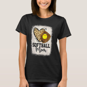 Camiseta Leopard Softball Mãe Jogo de Softball Vibes Mothe