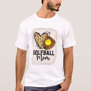 Camiseta Leopard Softball Mãe Jogo de Softball Vibes Mothe