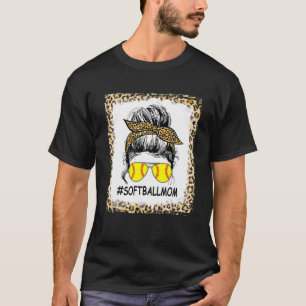 Camiseta Leopard Softball Mãe Jogo de Softball Vibes Mothe