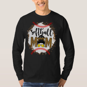 Camiseta Leopard Softball Mãe Viva Cabelos Malditos M