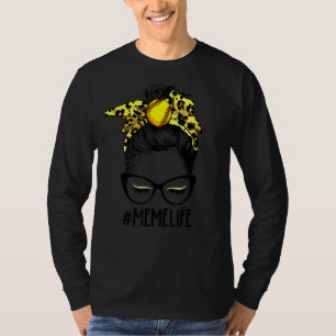 Camiseta Leopard Softball Meme Life Messaging Game Day Moth