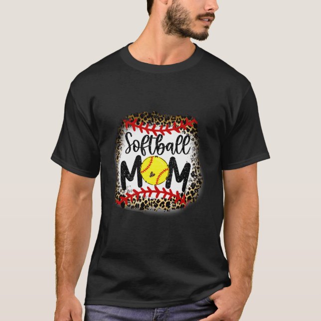 Camiseta Leopard Softball Mom Softball Mom (Frente)