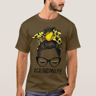 Camiseta Leopard Softball Vovó Vida Mensageira Jogo M