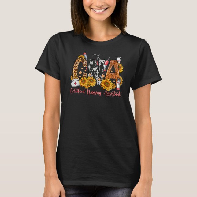 Camiseta Leopard Stethoscope Adora Enfermeira de Vida da CN (Frente)