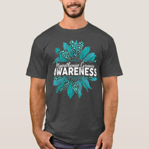 Camiseta Leopard Sunflower Myasenia Gravis Sensibilização T
