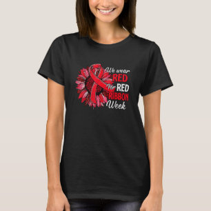 Camiseta Leopard Sunflower Vestimos Vermelho Para Semana De