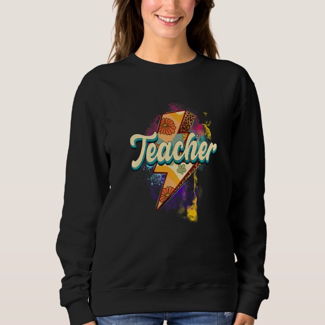 Camiseta Leopard Teacher  Teacher Lightning Bolt Back To Sc (Frente)