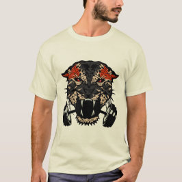 Camiseta leopard tete animal sauvage haltere musculation 1