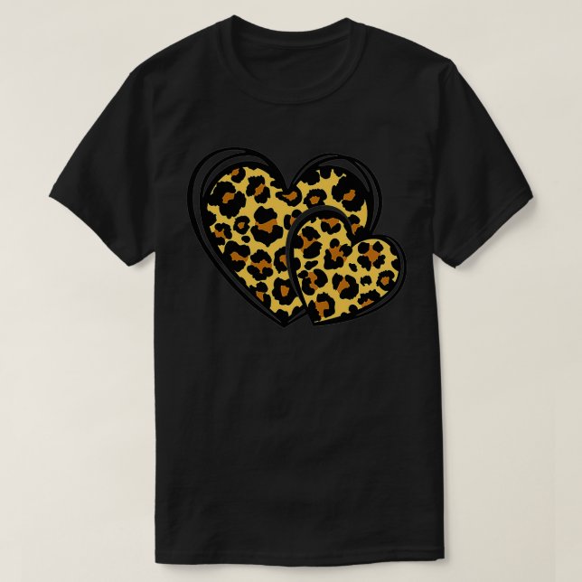 Camiseta Leopard Valentine Day Cheetah Graphic Heari Premi (Frente do Design)