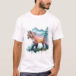 Camiseta Leopard Vetor Art Animais Majestosa Natureza Selva