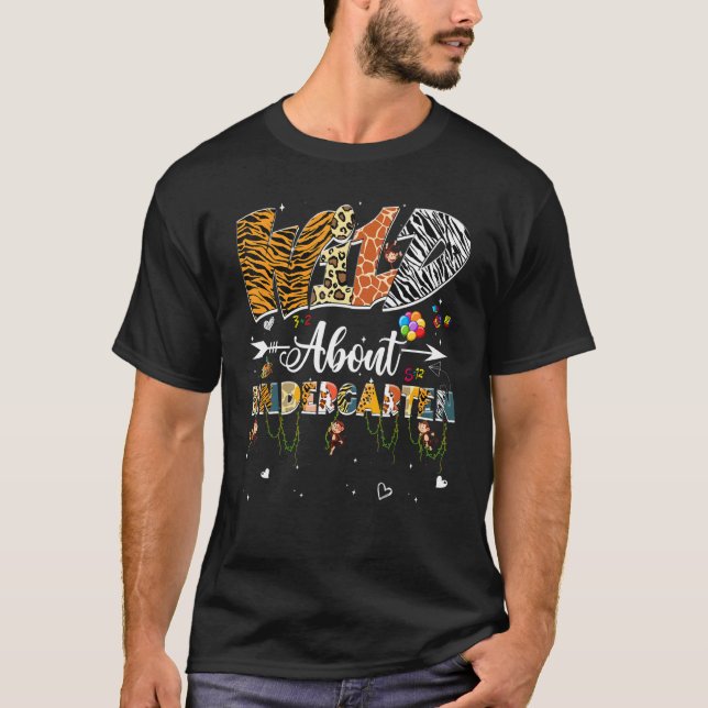 Camiseta Leopard Wild Sobre Jardim De Infância De Volta À S (Frente)