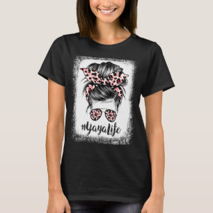 Camiseta Leopard Yaya Vida Bonita Dia de as mães de Arma Ma