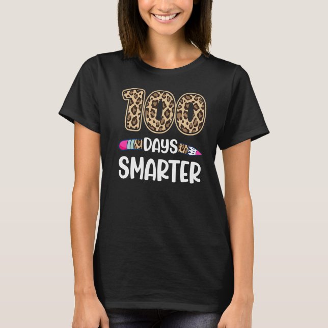 Camiseta Leopardo 100 dias de 100 dias mais inteligentes da (Frente)