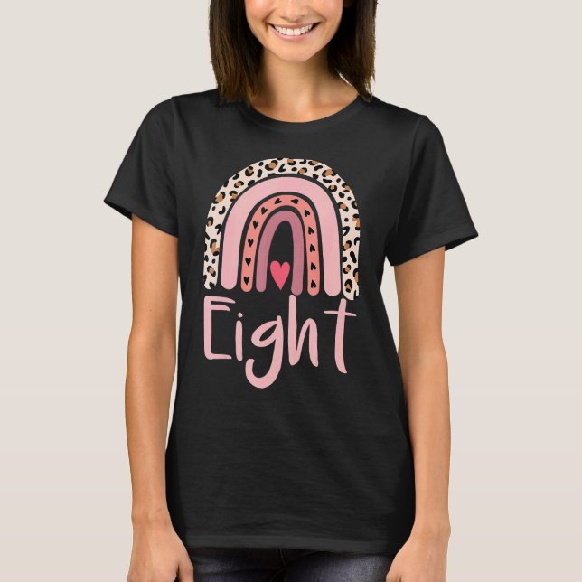 Camiseta Leopardo-Arco-Íris, Festa de aniversário, Cuja Gir (Frente)