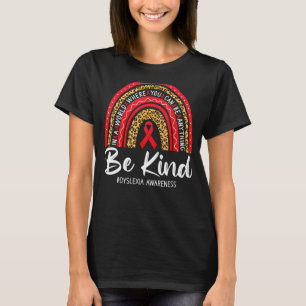 Camiseta Leopardo Arco-Íris Seja Tipo Vermelho Fita Dislexi