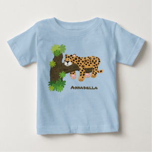 Camiseta Leopardo bonito dormindo em desenho animado de ár