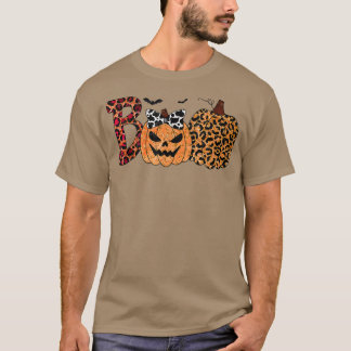 Camiseta Leopardo Boo Halloween Aranhas de Figurino Fantasm
