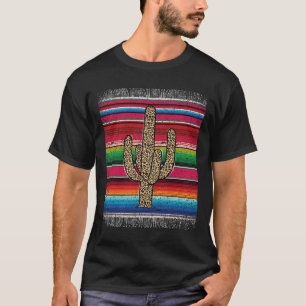 Camiseta Leopardo Cactus Serape Mexicano Cinco De Mayo Mulh