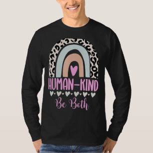Camiseta Leopardo Cinto Imprimir Arco-Íris Gráfico Humano S