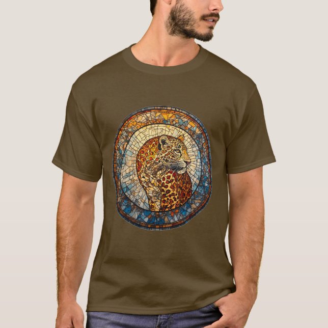 Camiseta Leopardo com Tons Quentes e Frios (Frente)
