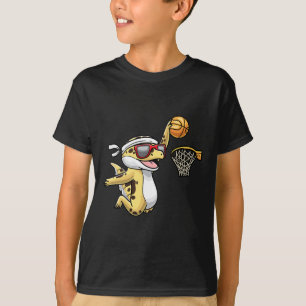 Camiseta Leopardo-comum Gecko Jogando Bysketbyll Reptile Li
