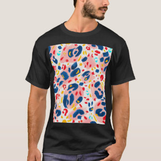 Camiseta Leopardo: cor d'água pintada à mão.