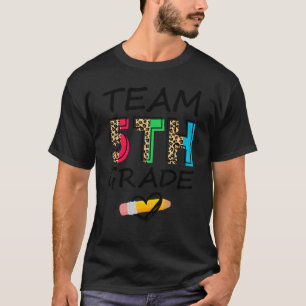 Camiseta Leopardo Da Classe 5 Da Equipe Primeiro Dia Da Qui